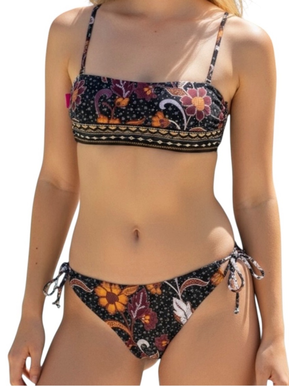 XHILARATION BIKINI SET CONVERTIBLE STRAPLESS TOP AND HIPSTER BOTTOM Size Large